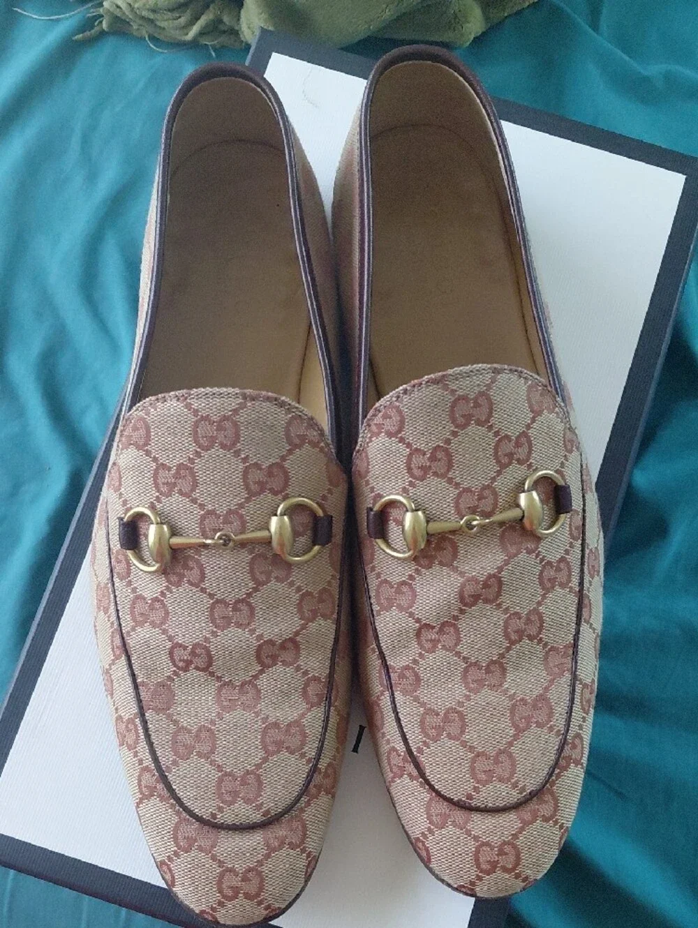 Gucci Brown GG Canvas Horsebit Loafers